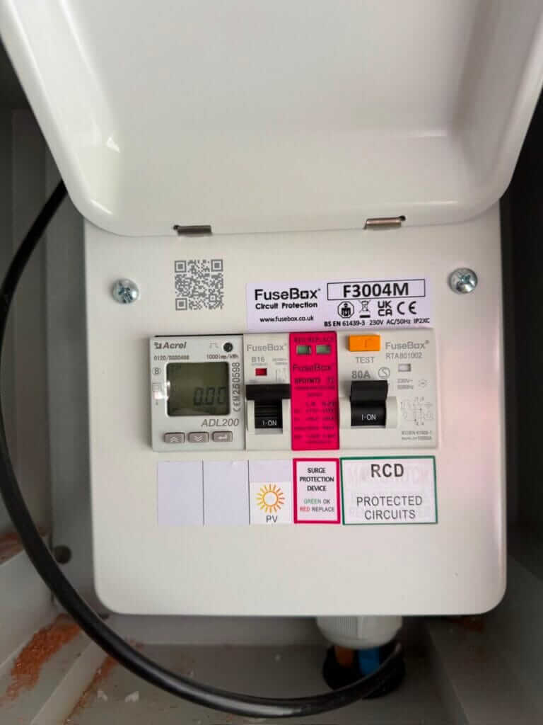 FuseBox consumer unit with surge protection for a solar installation