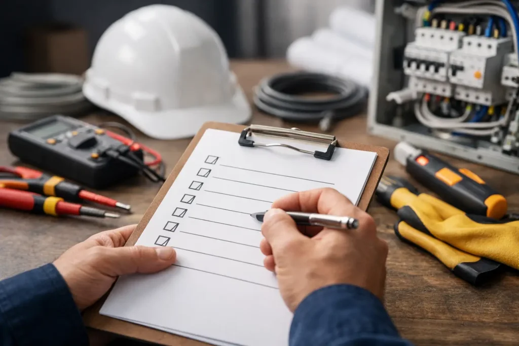 BS 7671 Compliance Checklist for Electrical Work